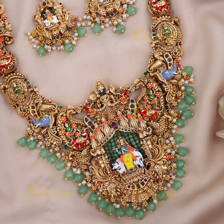 Exquisite Gold Temple Jewelry Set - Perfect for Festive Weddings