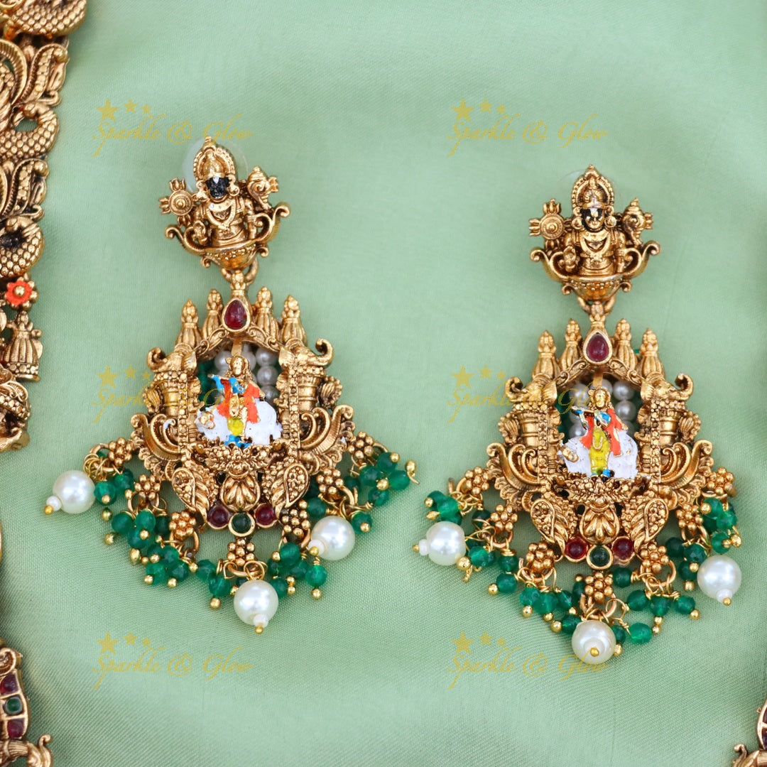 Exquisite Gold Temple Jewelry Set - Perfect for Festive Weddings