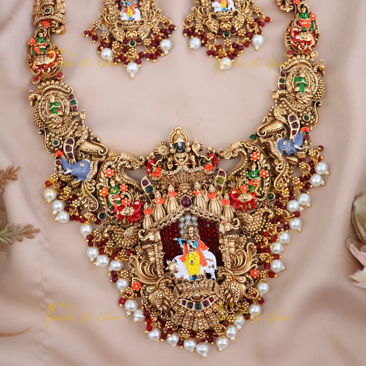 Exquisite Gold Temple Jewelry Set - Perfect for Festive Weddings
