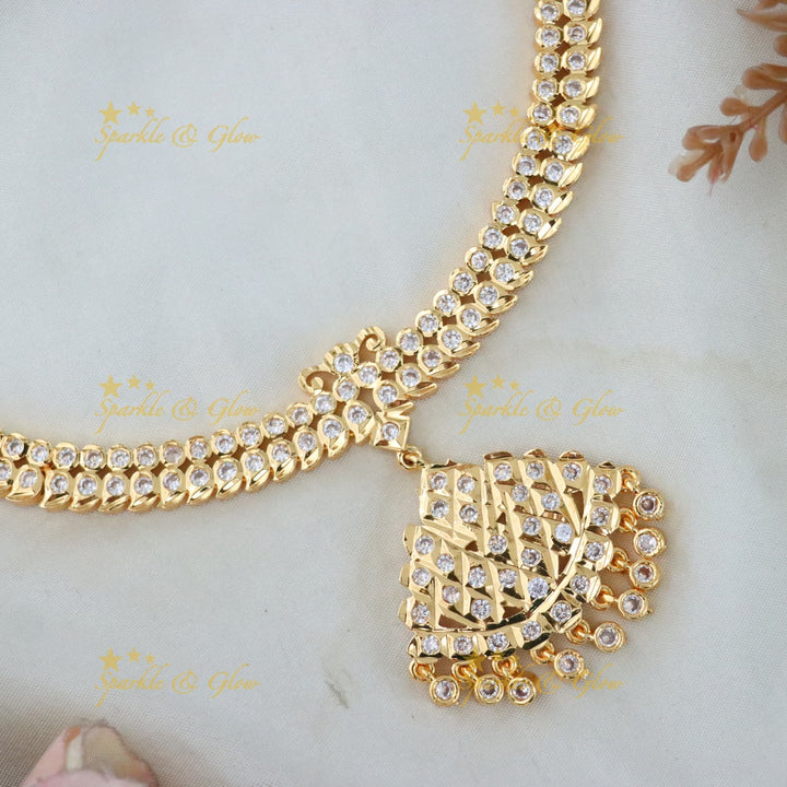 Exquisite Micro Gold Bridal Necklace - Sparkle & Glow