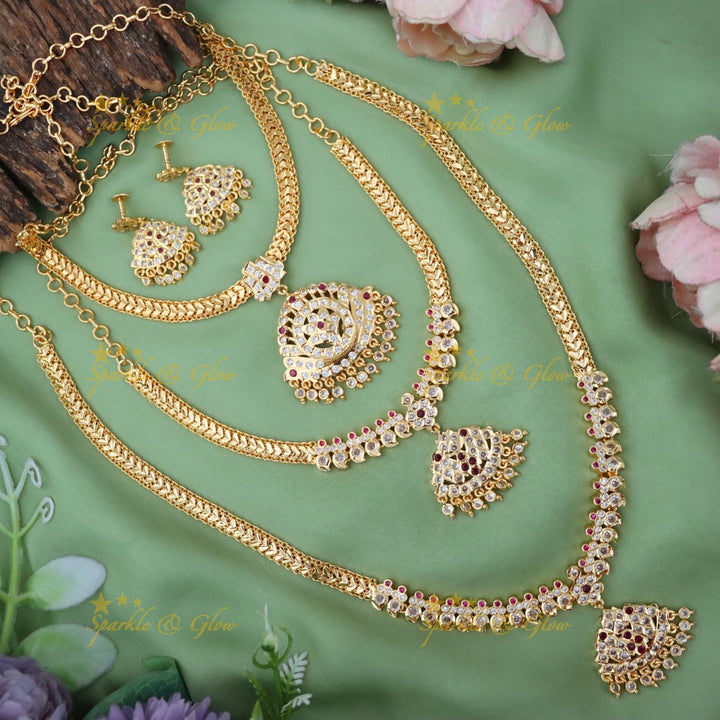 Exquisite Bridal Necklace Set in Microgold - Perfect for Weddings