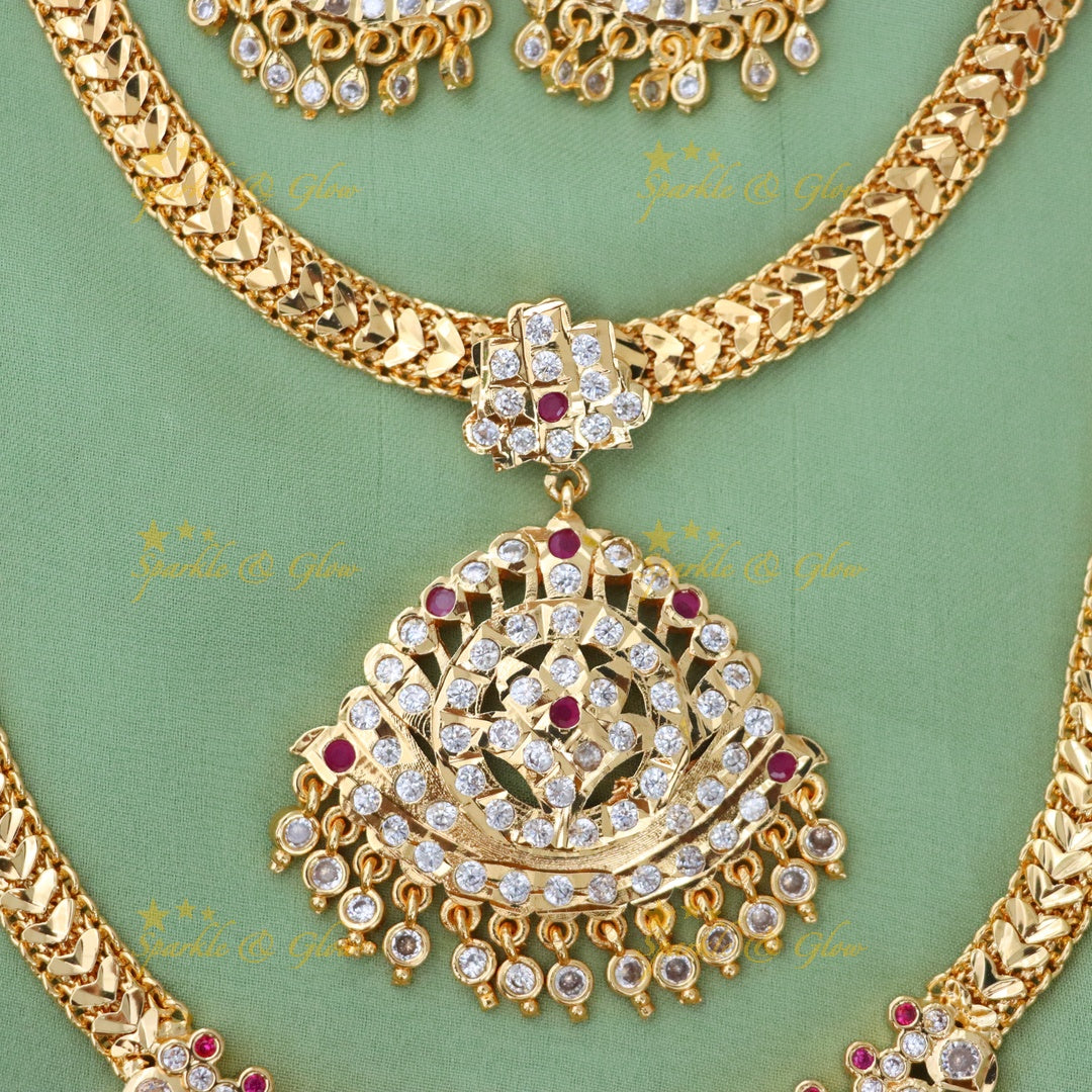 Exquisite Bridal Necklace Set in Microgold - Perfect for Weddings