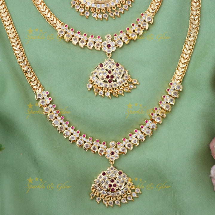 Exquisite Bridal Necklace Set in Microgold - Perfect for Weddings