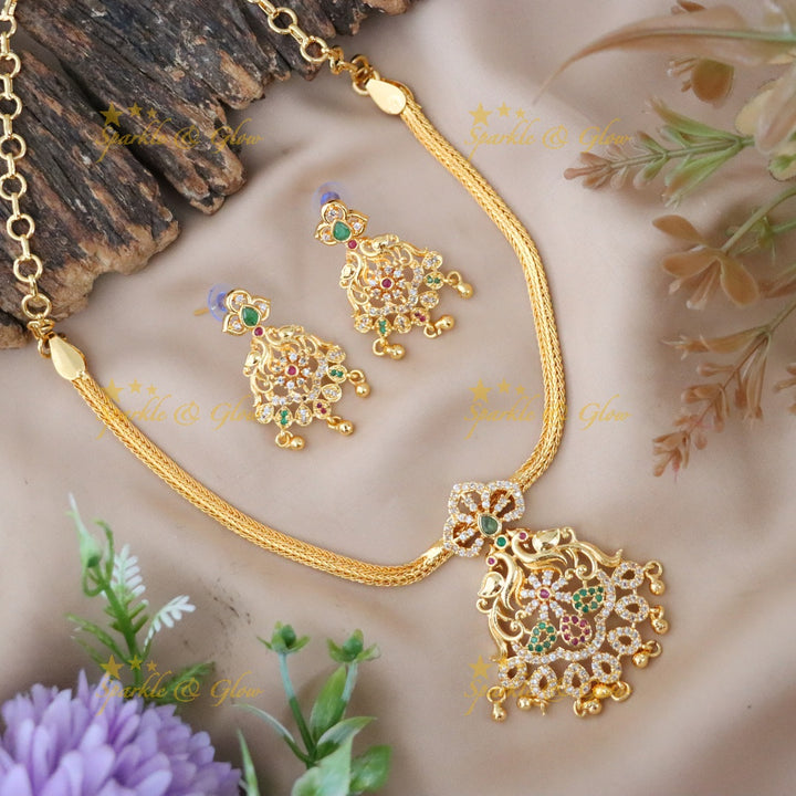 Exquisite Microgold Short Necklace Set
