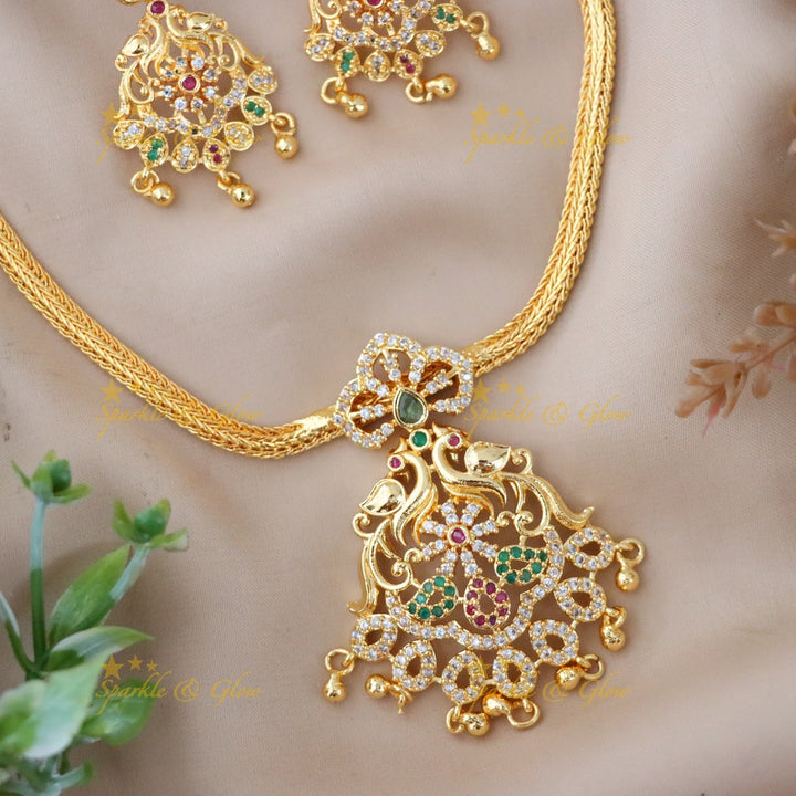 Exquisite Microgold Short Necklace Set