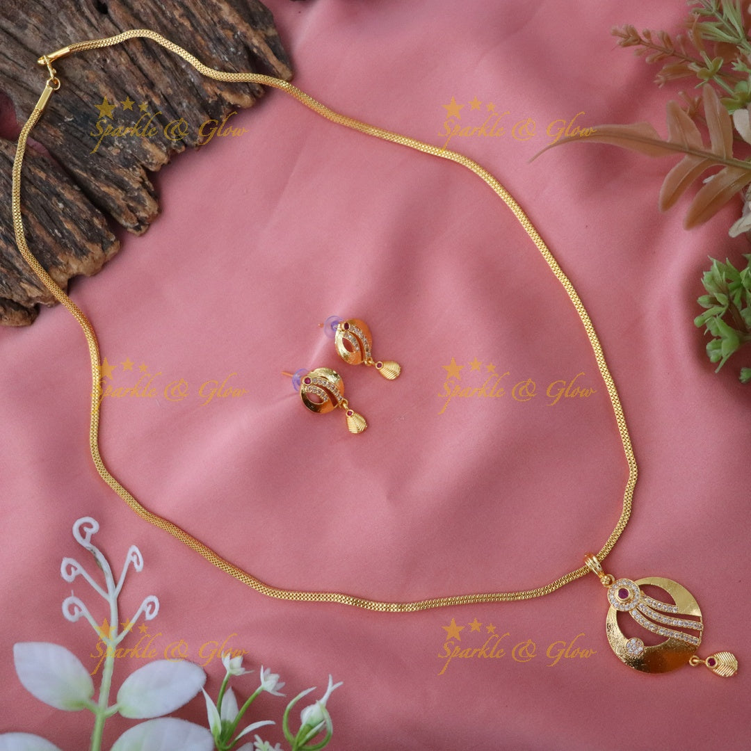 Exquisite Microgold Long Necklace Set - Elegant Design