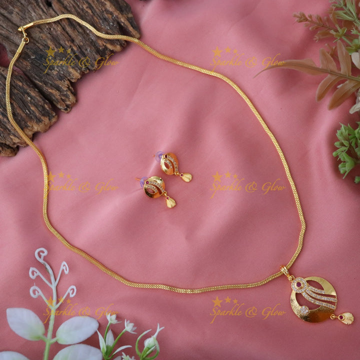 Exquisite Microgold Long Necklace Set - Elegant Design