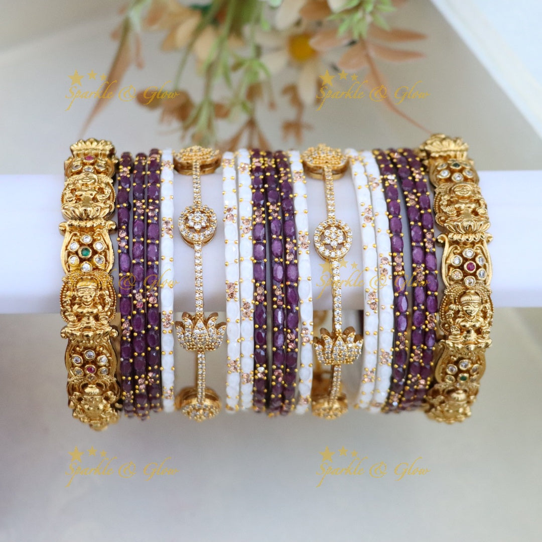 Exquisite Kemp Lakshmi Bangle Set for Grand Celebrations