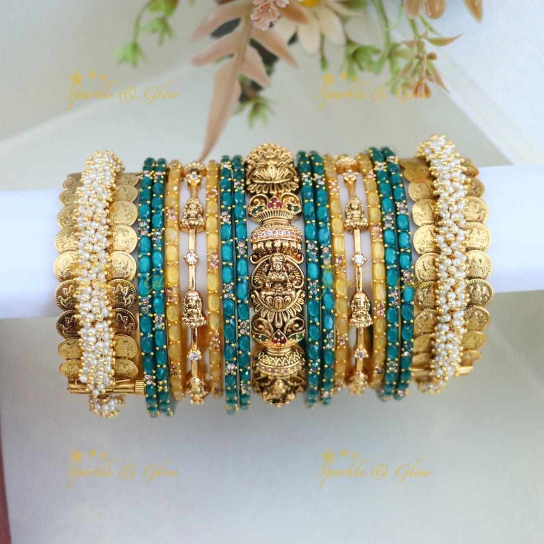 Elegant Lakshmi Coin Bangles Set | Premium Bridal Jewellery