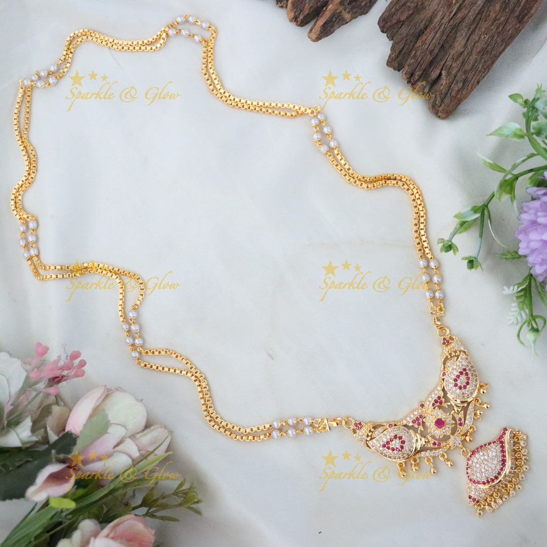Exquisite Microgold Long Necklace for Graceful Weddings