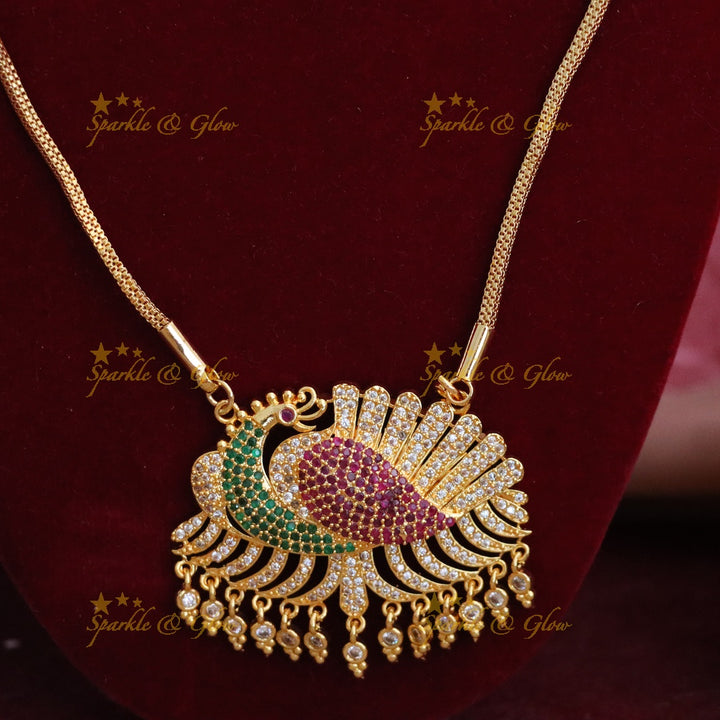 Exquisite Peacock Microgold Wedding Necklace