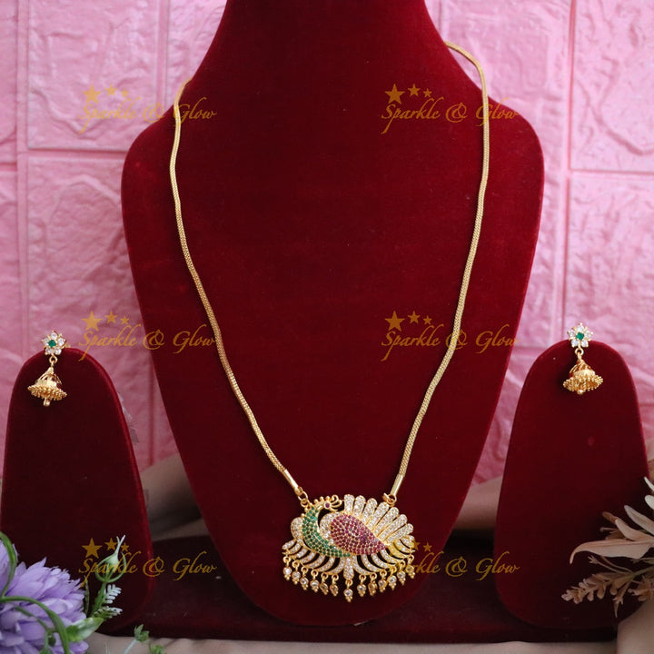 Exquisite Peacock Microgold Wedding Necklace