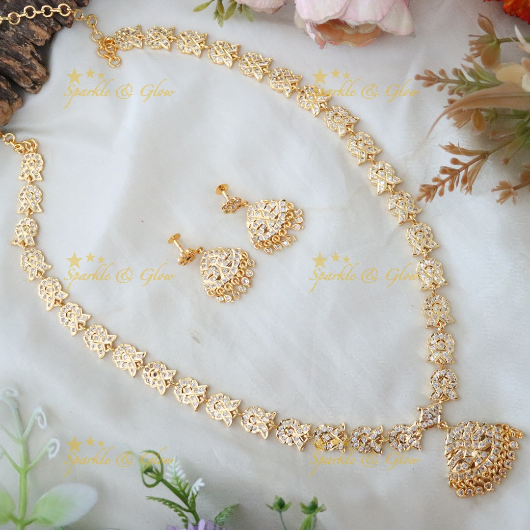 Exquisite Fish Carved Gold Haram Necklace Set Online