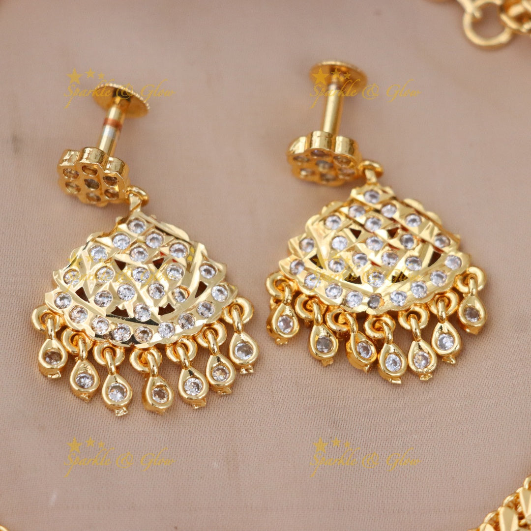 Exquisite Fish Carved Gold Haram Necklace Set Online