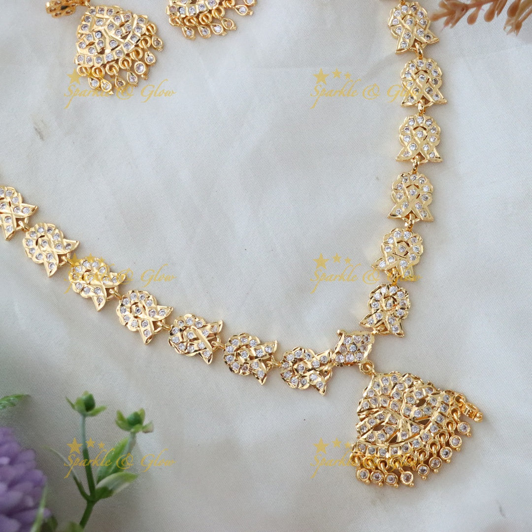 Exquisite Fish Carved Gold Haram Necklace Set Online