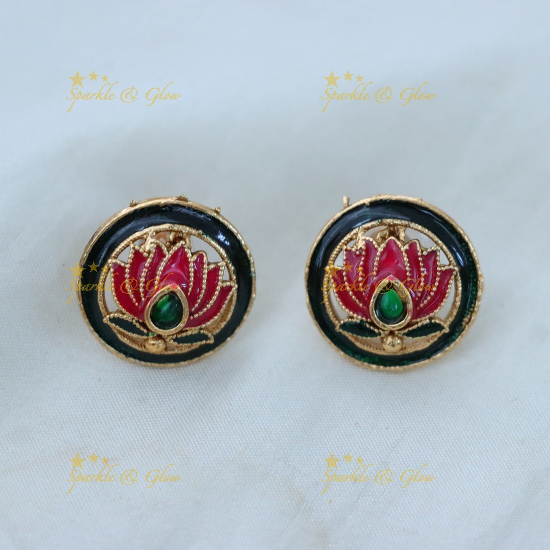 Exquisite Lotus Floral Gold Necklace Set for Weddings