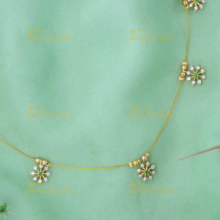 Sparkling Gold-Plated Short Necklace for Festive Occasions