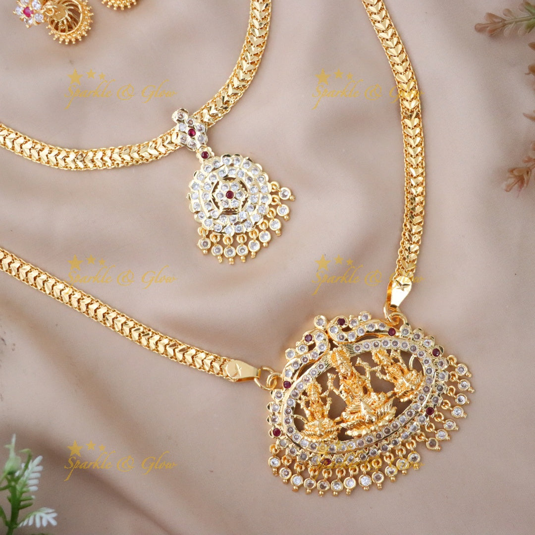 Exquisite Laxmi Bridal Microgold Necklace Set