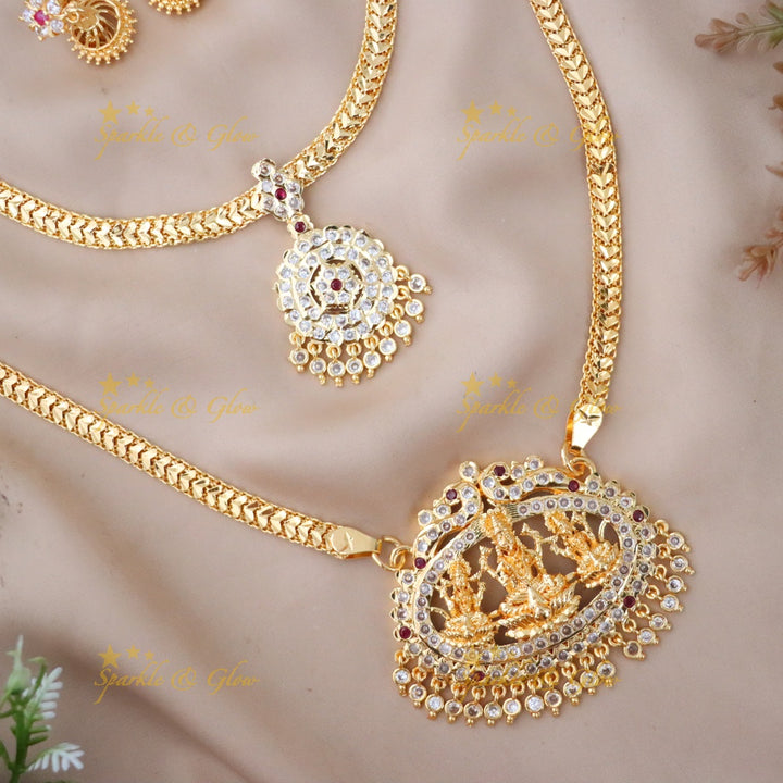 Exquisite Laxmi Bridal Microgold Necklace Set
