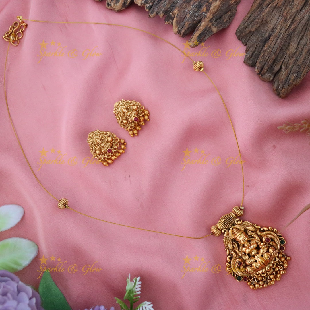 Exquisite Gold-Plated Invisible Necklace with Temple Design