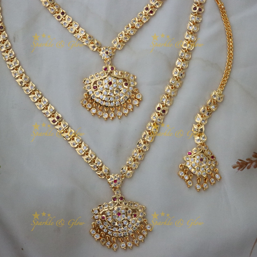 Elegant Microgold Bridal Necklace Set for Weddings