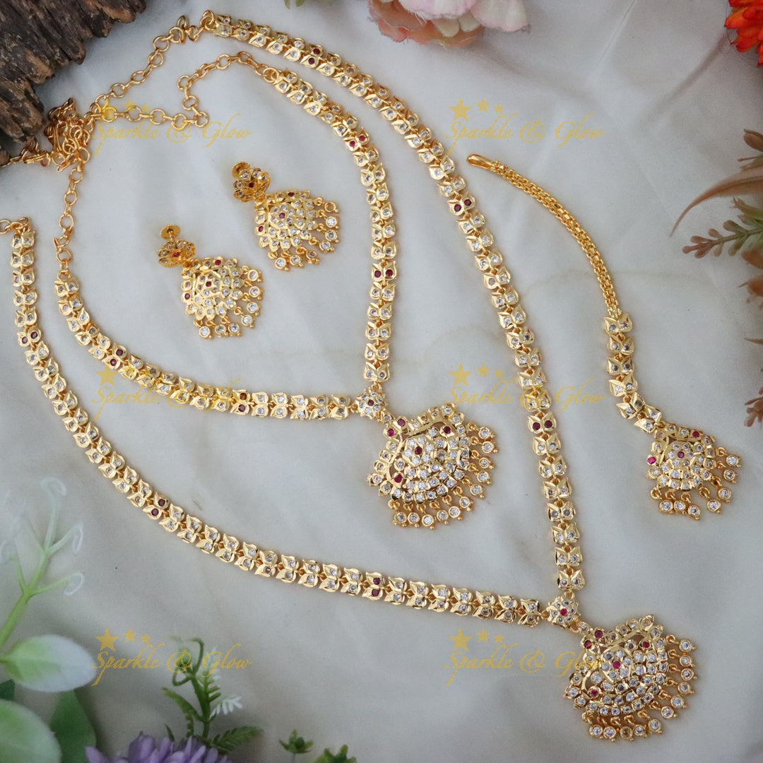 Elegant Microgold Bridal Necklace Set for Weddings