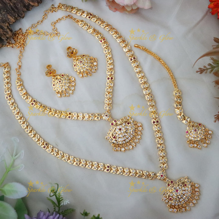 Elegant Microgold Bridal Necklace Set for Weddings