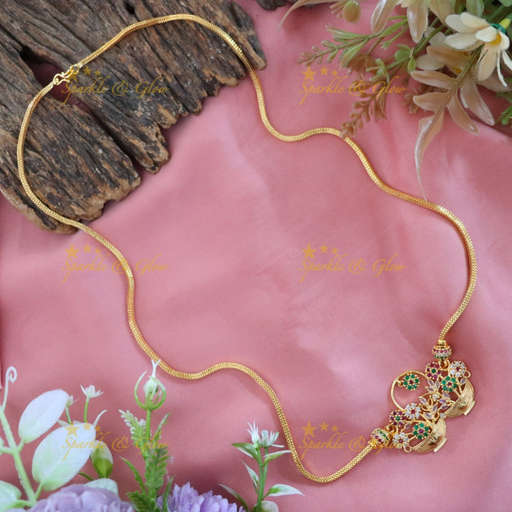 Glamorous Microgold Long Necklace for Weddings