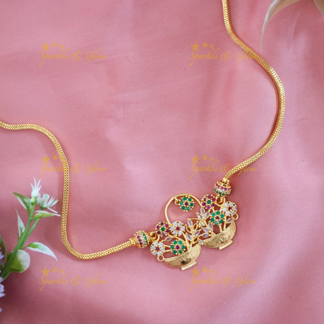 Glamorous Microgold Long Necklace for Weddings