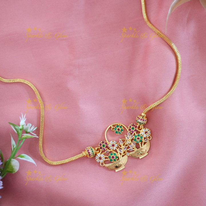 Glamorous Microgold Long Necklace for Weddings