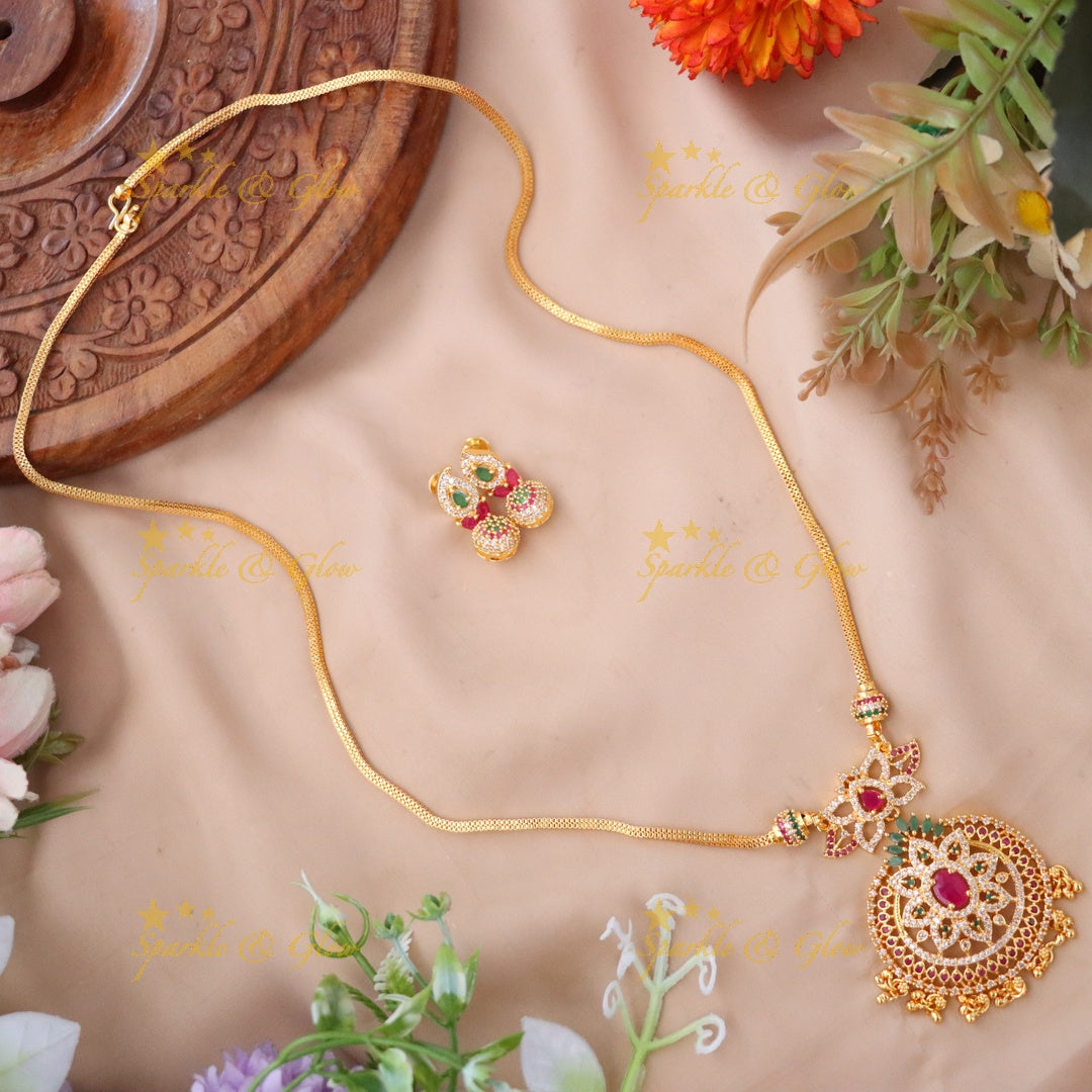 Exquisite Microgold Long Necklace for Festivals & Weddings