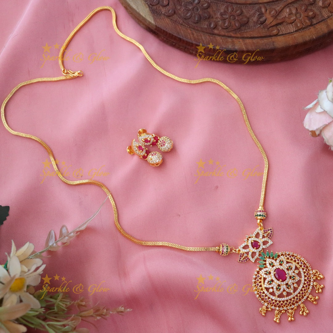 Exquisite Microgold Long Necklace for Festivals & Weddings