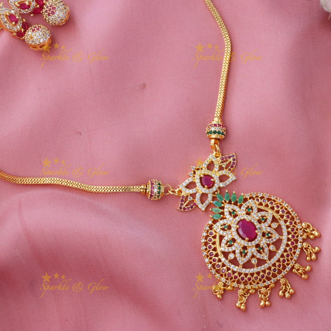 Exquisite Microgold Long Necklace for Festivals & Weddings