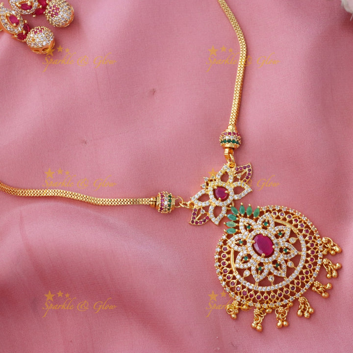 Exquisite Microgold Long Necklace for Festivals & Weddings