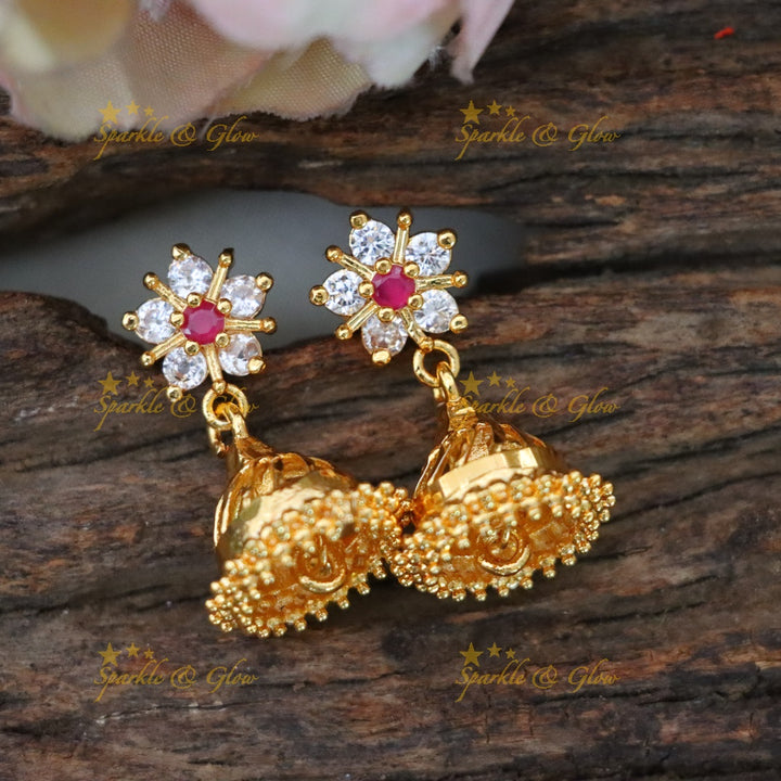 Exquisite Microgold Long Necklace Bridal Set - Sparkle & Glow