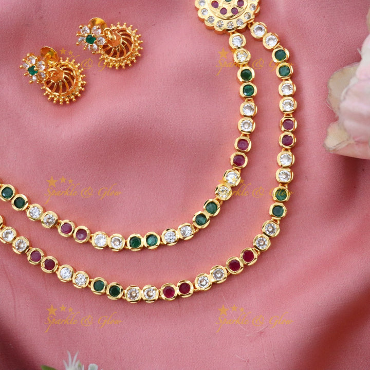Exquisite Microgold Short Necklace Set for Weddings