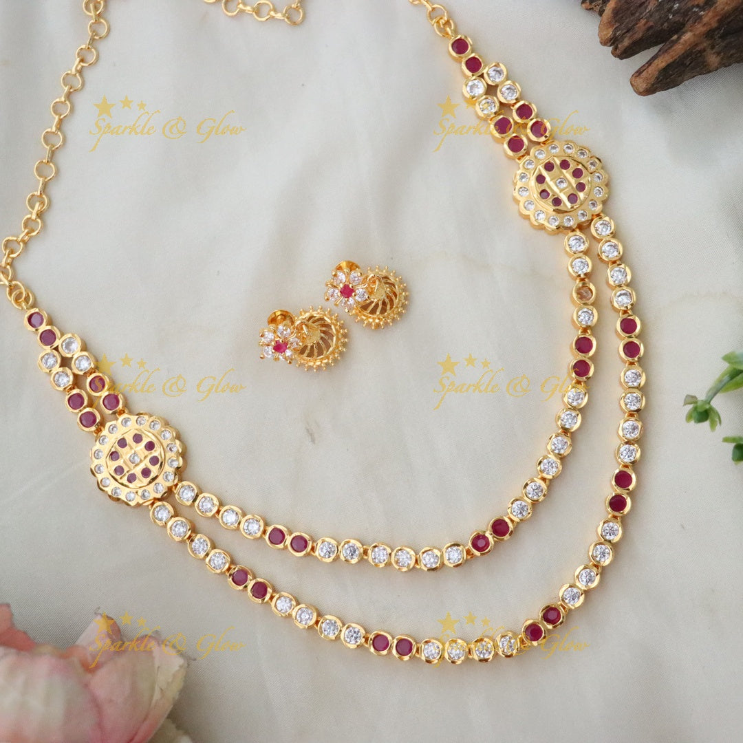 Exquisite Microgold Short Necklace Set for Weddings