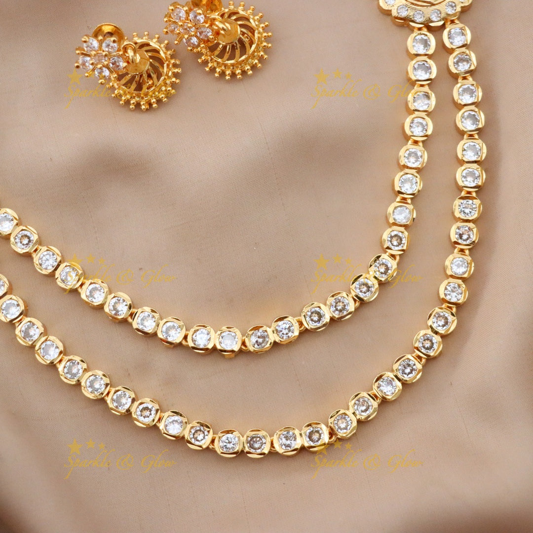 Exquisite Microgold Short Necklace Set for Weddings