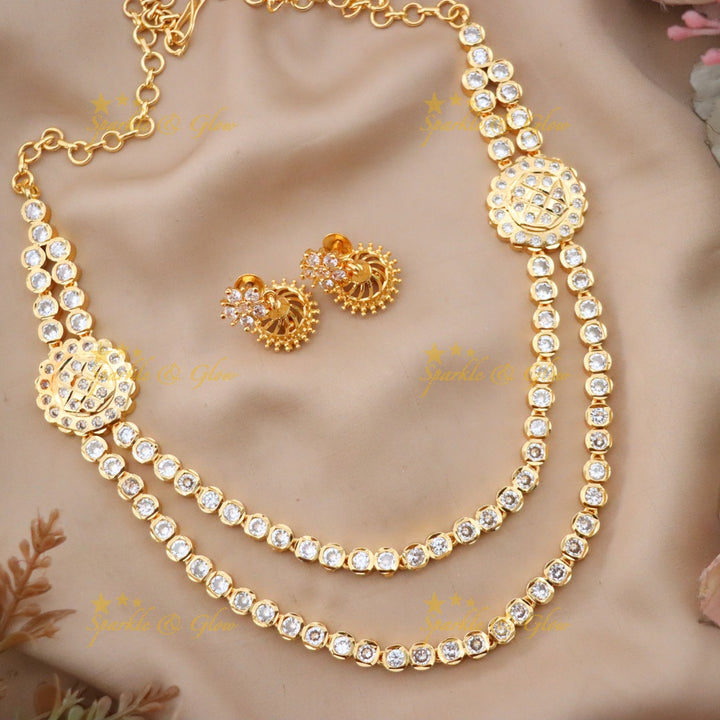 Exquisite Microgold Short Necklace Set for Weddings