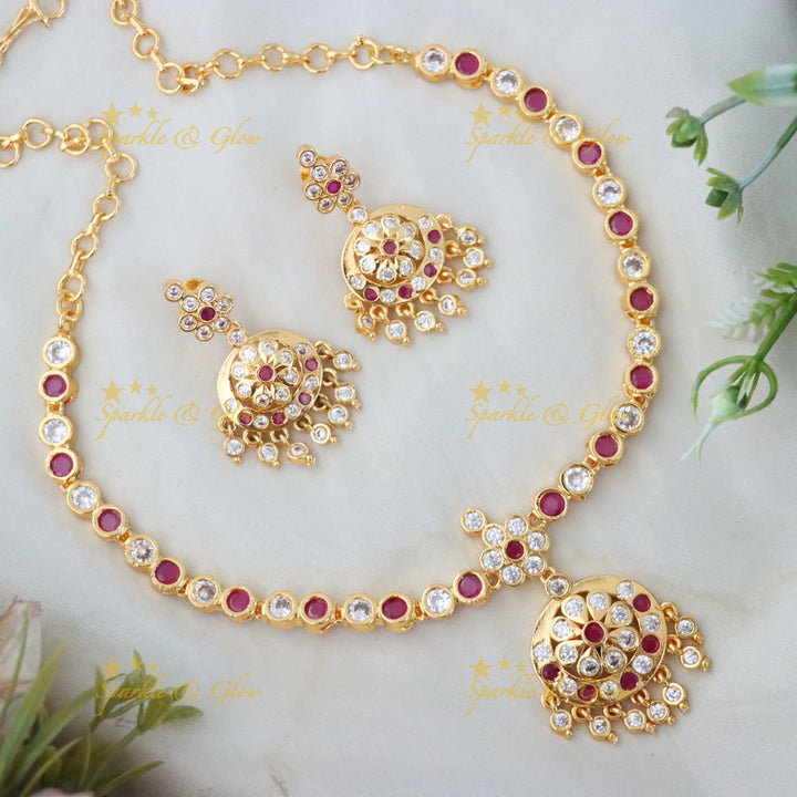 Exquisite Microgold Choker Set for Elegant Celebrations