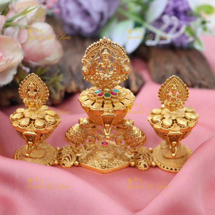 Regal Lakshmi Elephant Kumkum Box - Exquisite Craftsmanship