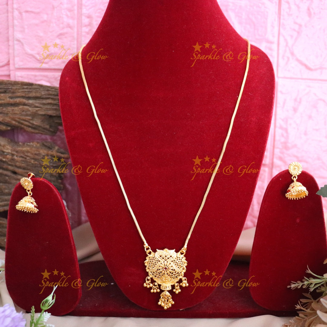 Radiant Microgold Necklace Set for Festivals & Weddings