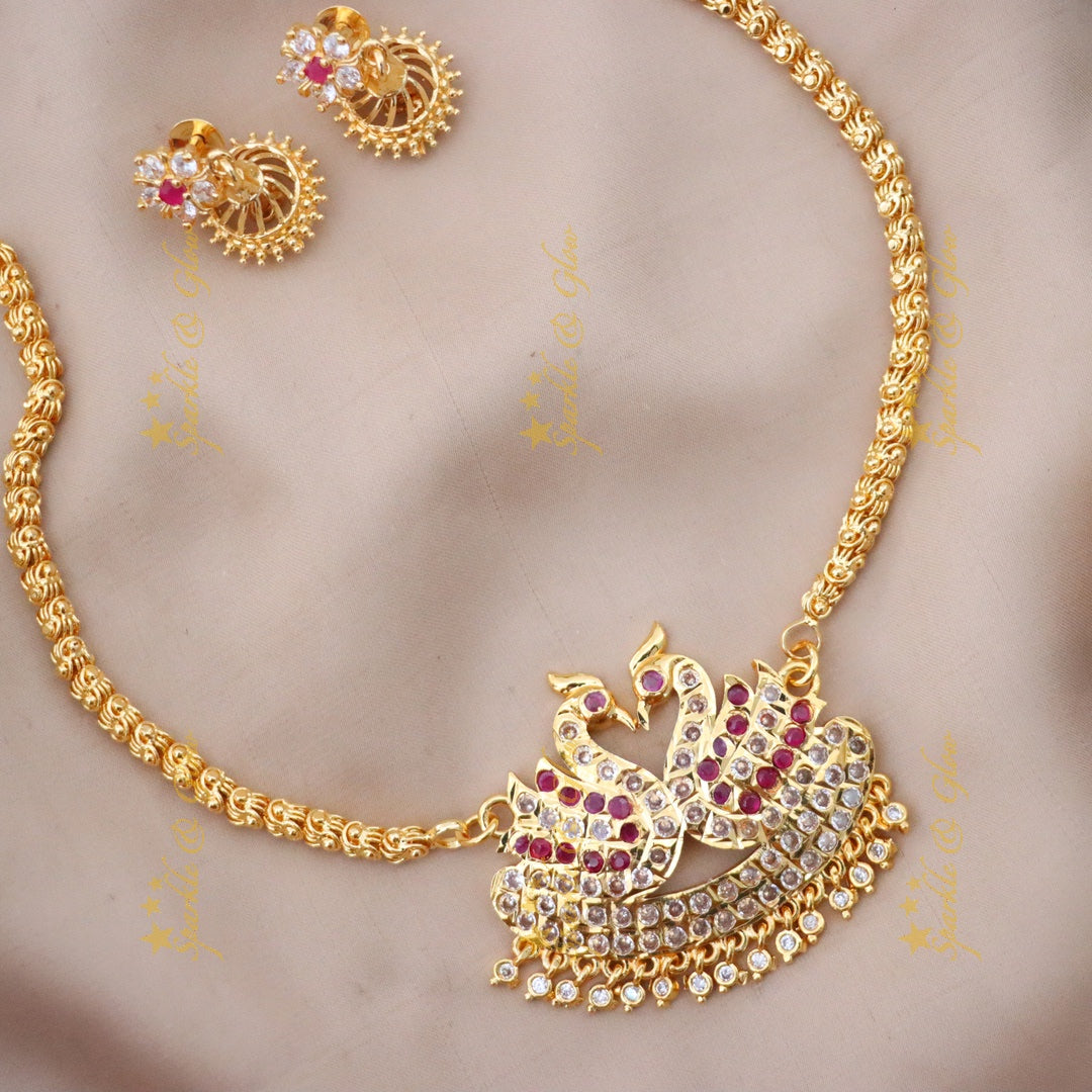 Elegant Microgold Necklace Set - Perfect for Weddings