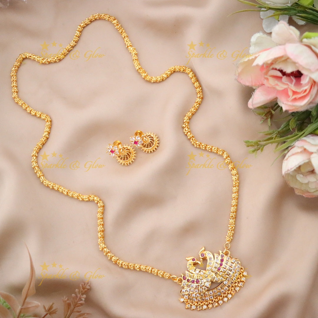 Elegant Microgold Necklace Set - Perfect for Weddings
