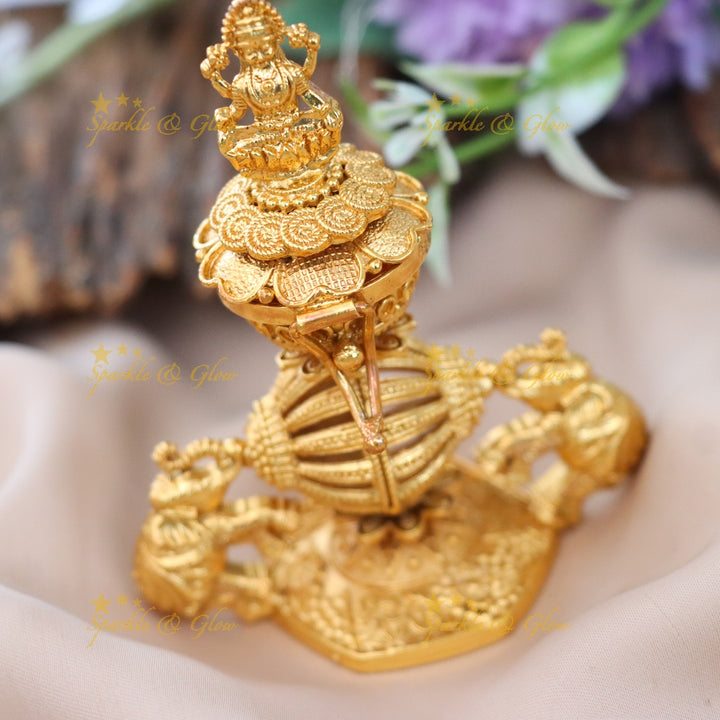 Exquisite Lakshmi Elephant Temple Kumkum Box
