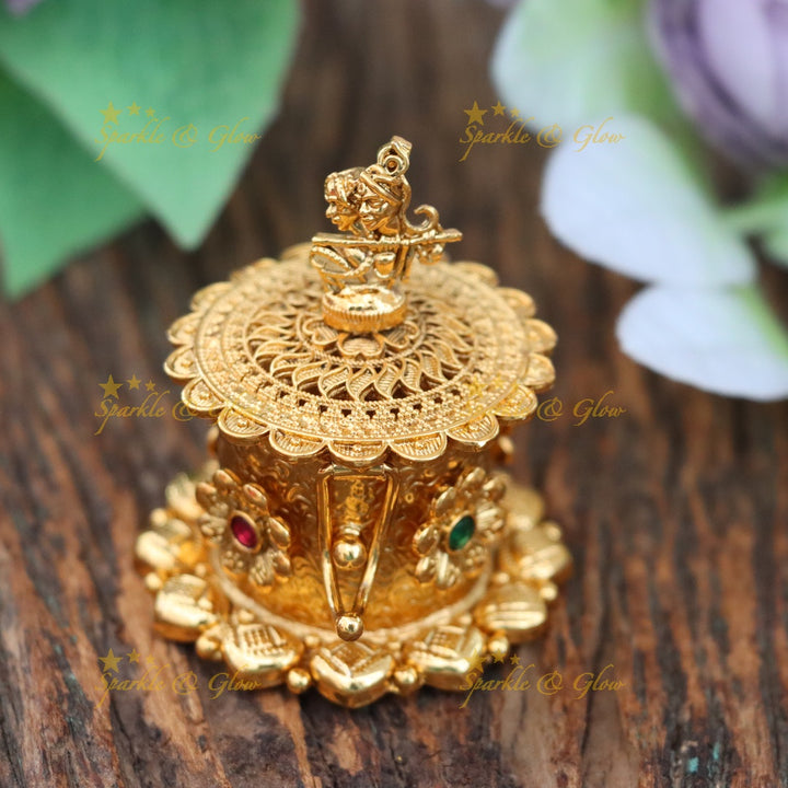 Exquisite Temple Design Kumkum Box for Weddings