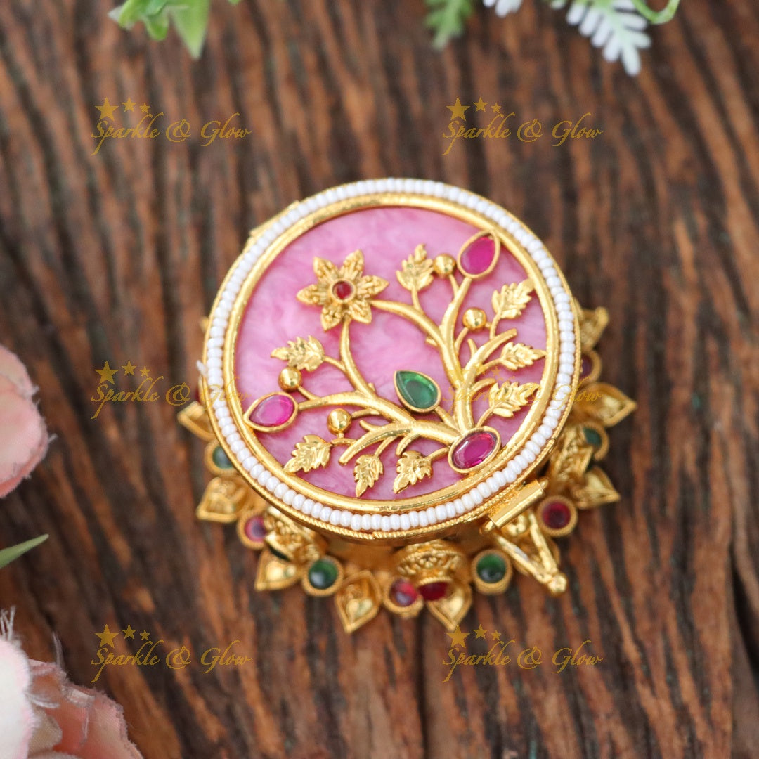 Exquisite Floral Kumkum Box – Perfect for Festive Occasions