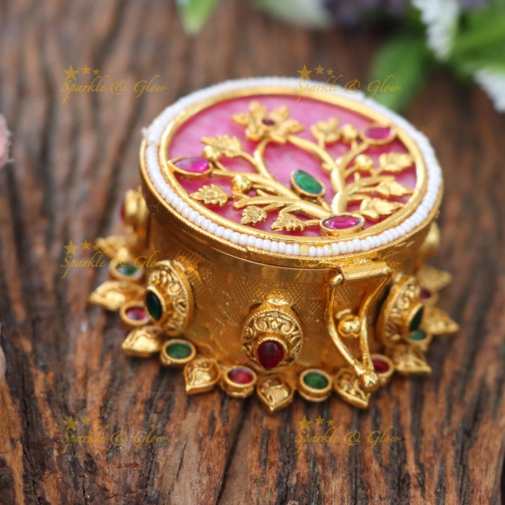 Exquisite Floral Kumkum Box – Perfect for Festive Occasions