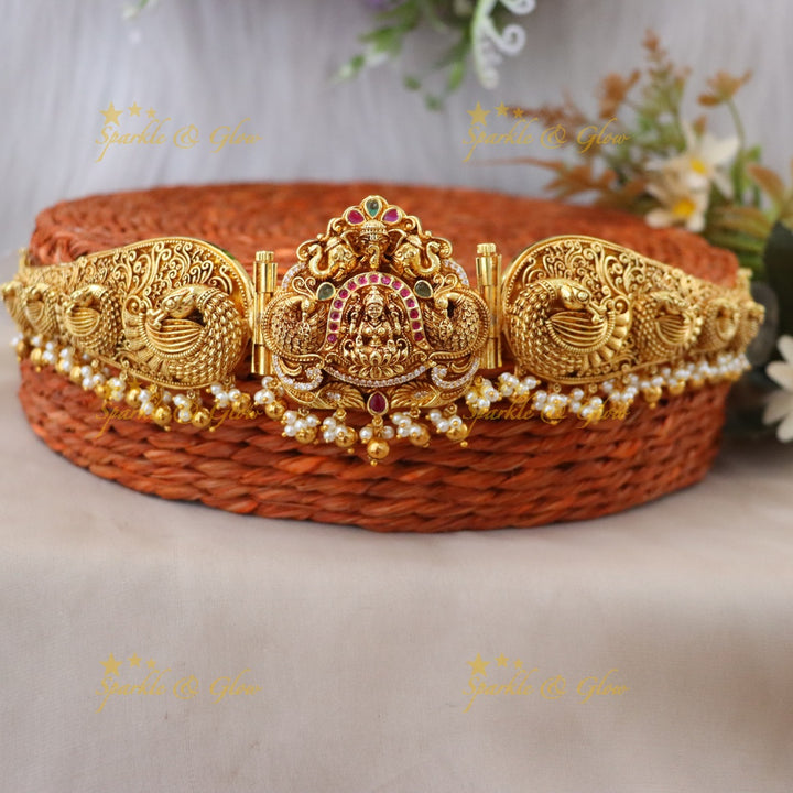 Temple Design Gold-Plated Wedding Hip Belt | Sparkle & Glow