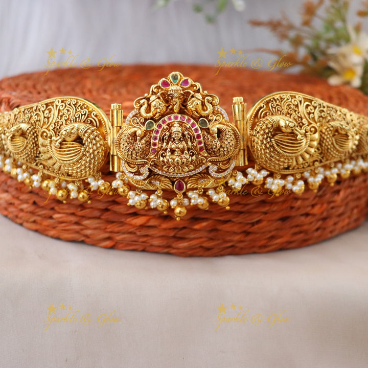 Temple Design Gold-Plated Wedding Hip Belt | Sparkle & Glow
